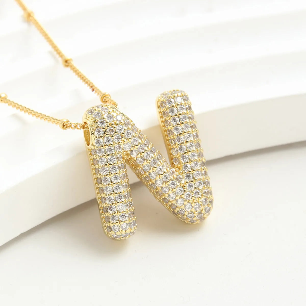 Wholesale Elegant Vacation Simple Style Letter Copper Plating 18K Gold Plated Gold Plated Zircon