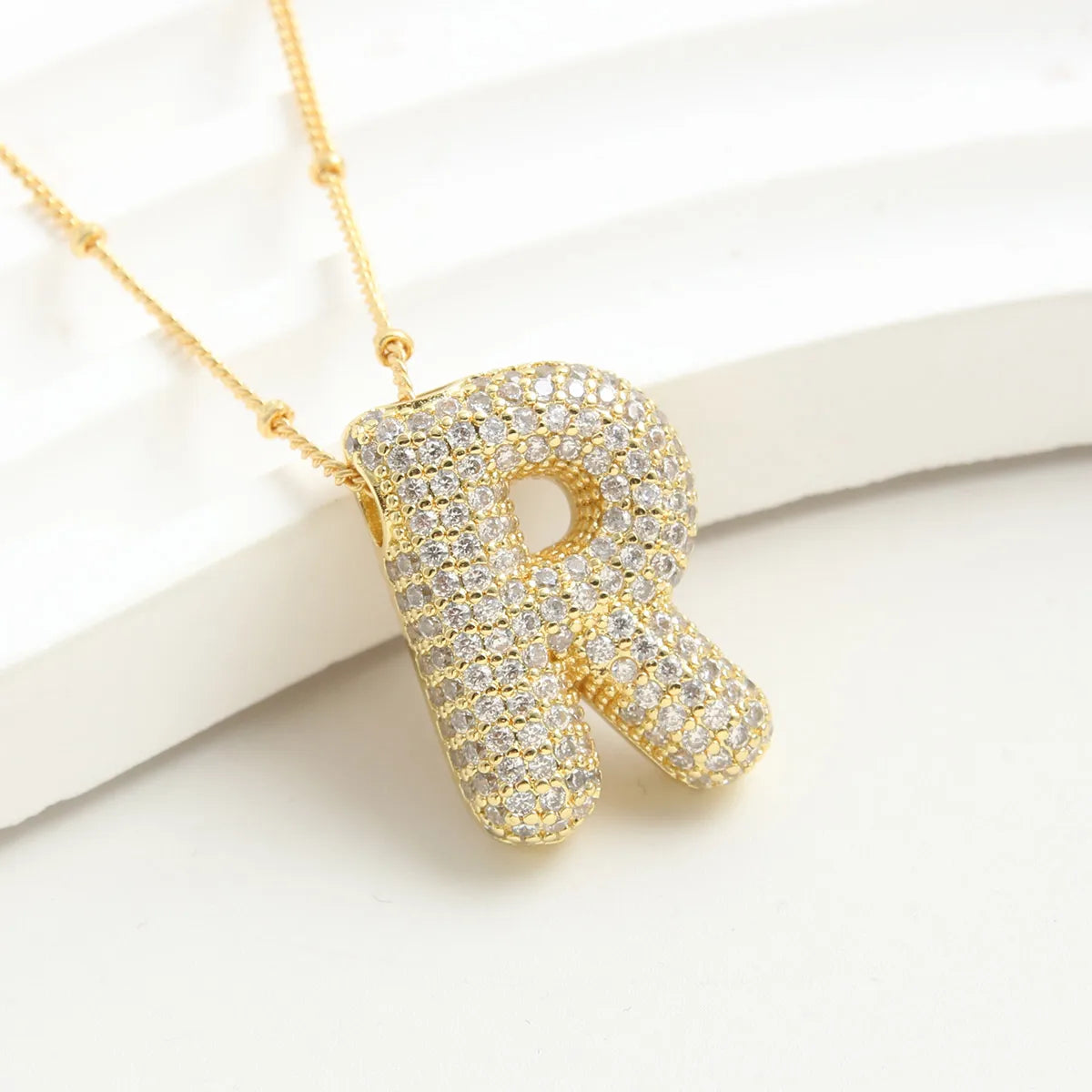 Wholesale Elegant Vacation Simple Style Letter Copper Plating 18K Gold Plated Gold Plated Zircon