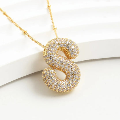 Wholesale Elegant Vacation Simple Style Letter Copper Plating 18K Gold Plated Gold Plated Zircon