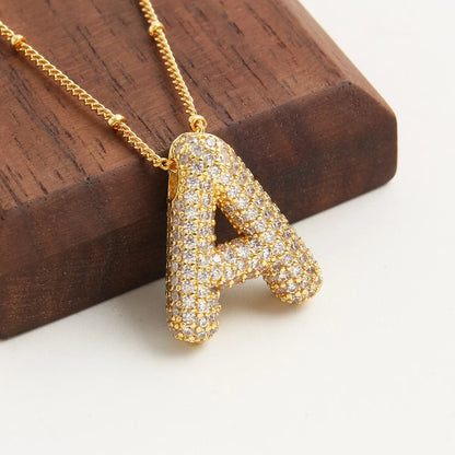 Wholesale Elegant Vacation Simple Style Letter Copper Plating 18K Gold Plated Gold Plated Zircon