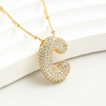 Wholesale Elegant Vacation Simple Style Letter Copper Plating 18K Gold Plated Gold Plated Zircon