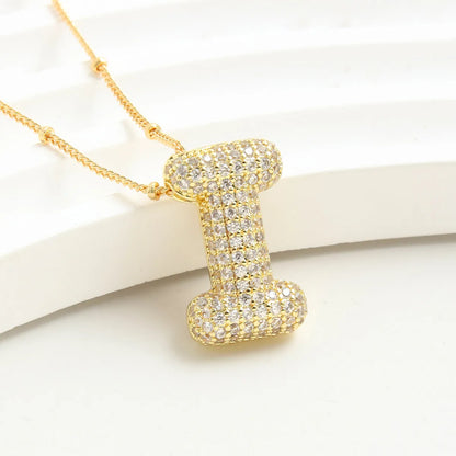 Wholesale Elegant Vacation Simple Style Letter Copper Plating 18K Gold Plated Gold Plated Zircon