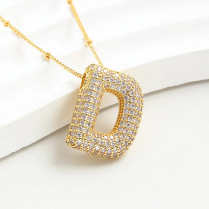 Wholesale Elegant Vacation Simple Style Letter Copper Plating 18K Gold Plated Gold Plated Zircon