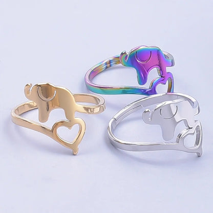 Wholesale Ethnic Style Animal Stainless Steel Open Ring