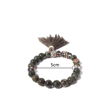 Wholesale Ethnic Style Bohemian Tassel Natural Stone Beaded Wristband