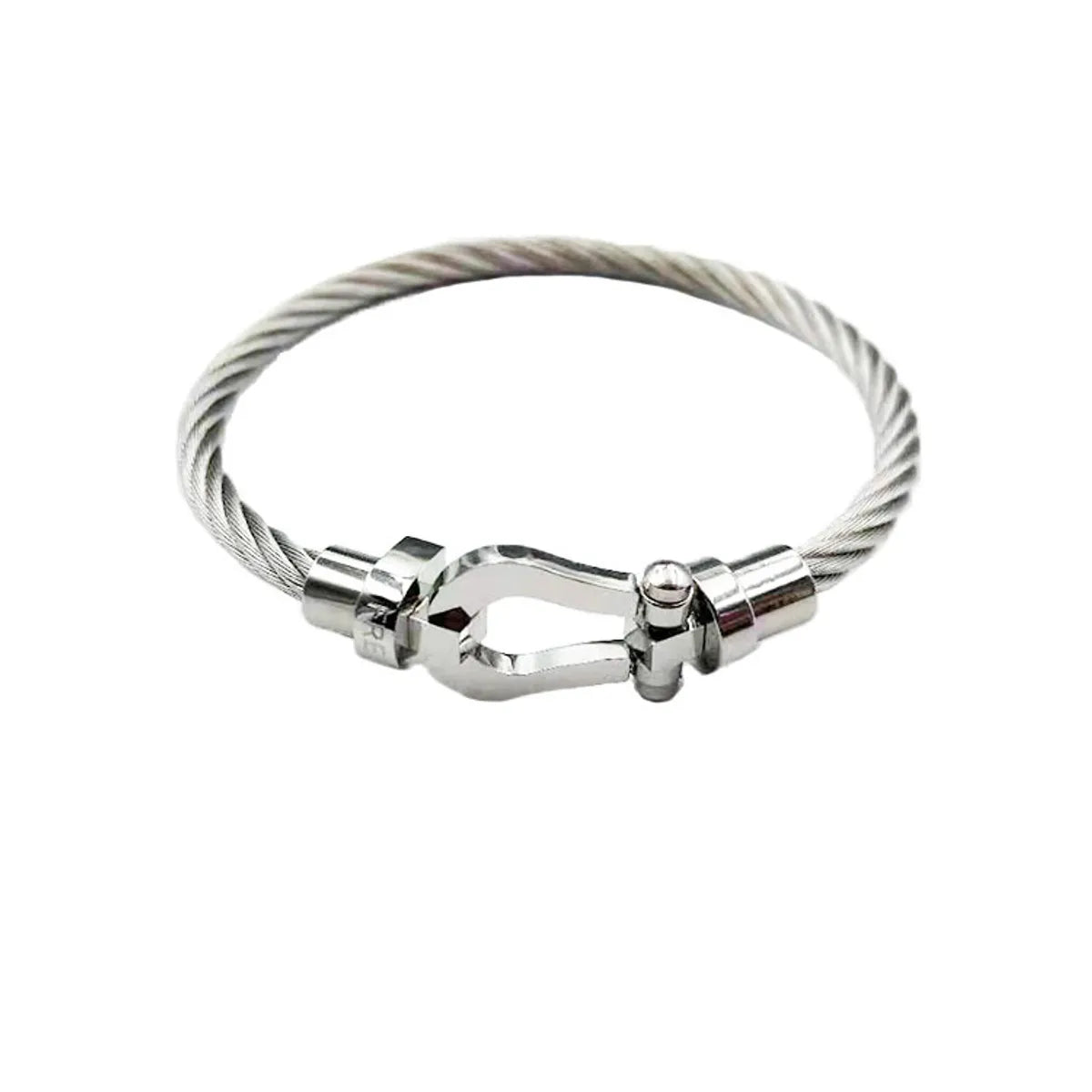 Exaggerated Horseshoe Titanium Steel Polishing Bangle