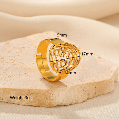 Wholesale Exaggerated Rock Moon Stainless Steel Plating 18k Gold Plated Open Rings