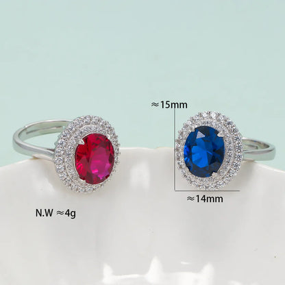 Wholesale Fairy Style Round Sterling Silver Artificial Gemstones Open Ring