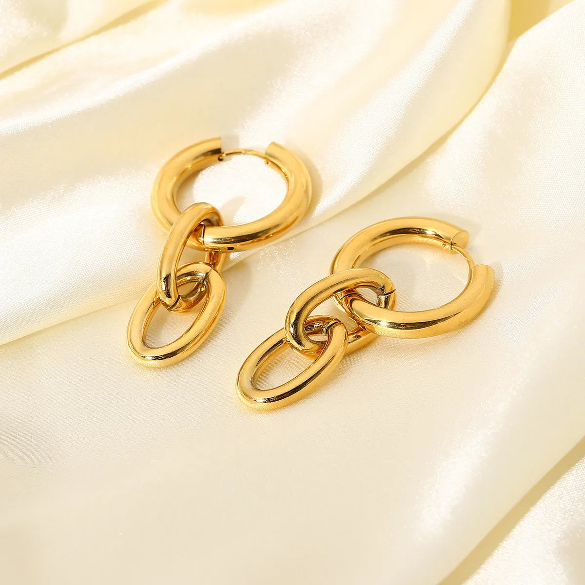 Wholesale Fashion 18k Gold-plated Stainless Steel Gold Chain Earrings Gooddiy