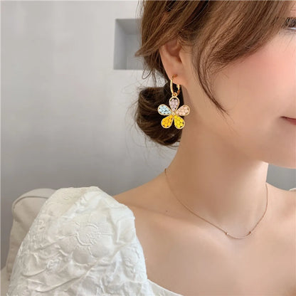 Wholesale Fashion Candy Color Handmade Beads Five-petal Flower Earrings Gooddiy