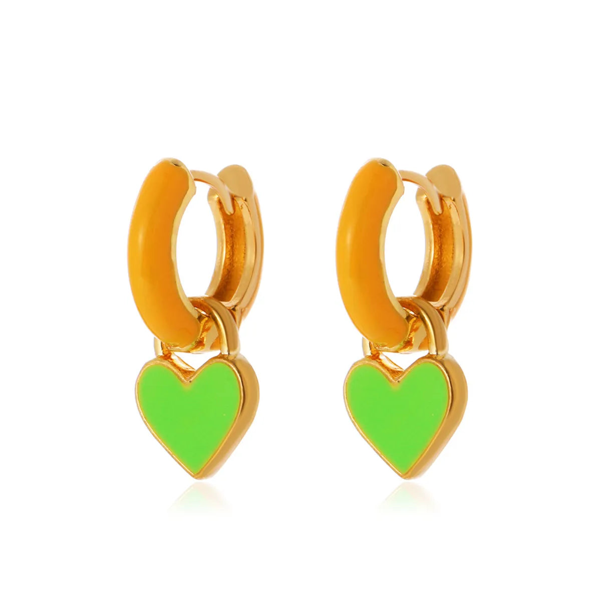 European And American Fashion Colorful Geometric Earrings Simple Alloy Dripping Heart Ear Clip Ins Cold Style Peach Heart Stud Earring Women