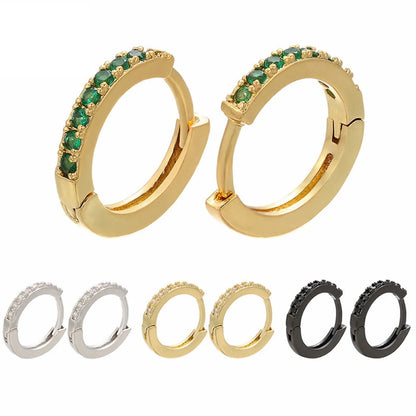 Wholesale Fashion Copper Micro-inlaid Color Diamond Asymmetric Ear Buckle Gooddiy