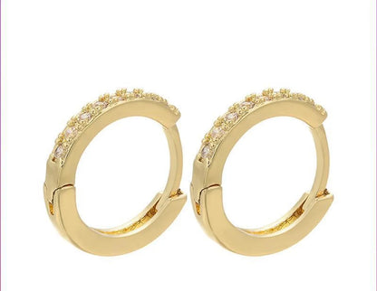 Wholesale Fashion Copper Micro-inlaid Color Diamond Asymmetric Ear Buckle Gooddiy