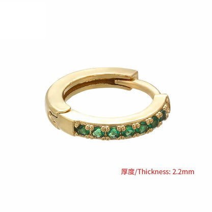 Wholesale Fashion Copper Micro-inlaid Color Diamond Asymmetric Ear Buckle Gooddiy