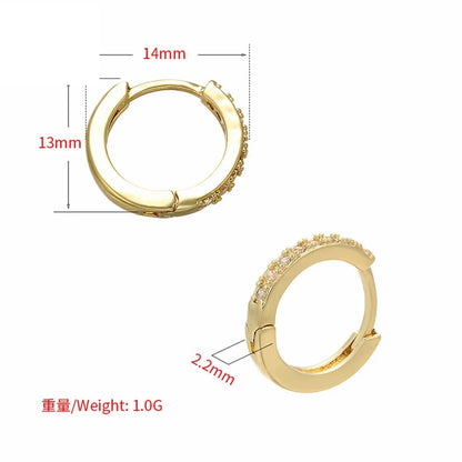 Wholesale Fashion Copper Micro-inlaid Color Diamond Asymmetric Ear Buckle Gooddiy