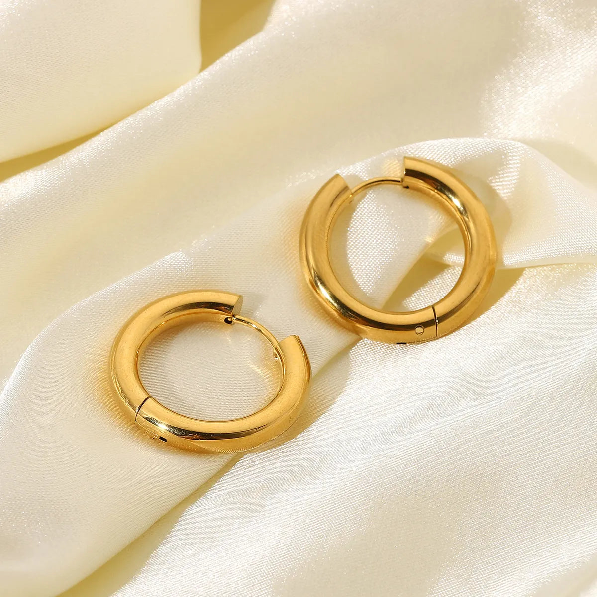 Circle Plating Stainless Steel No Inlaid Gold Plated Earrings