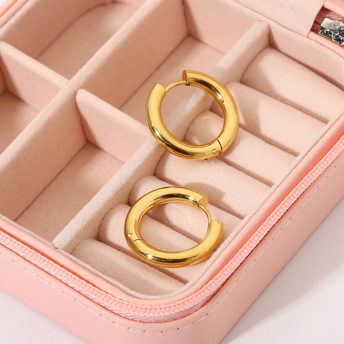 Circle Plating Stainless Steel No Inlaid Gold Plated Earrings