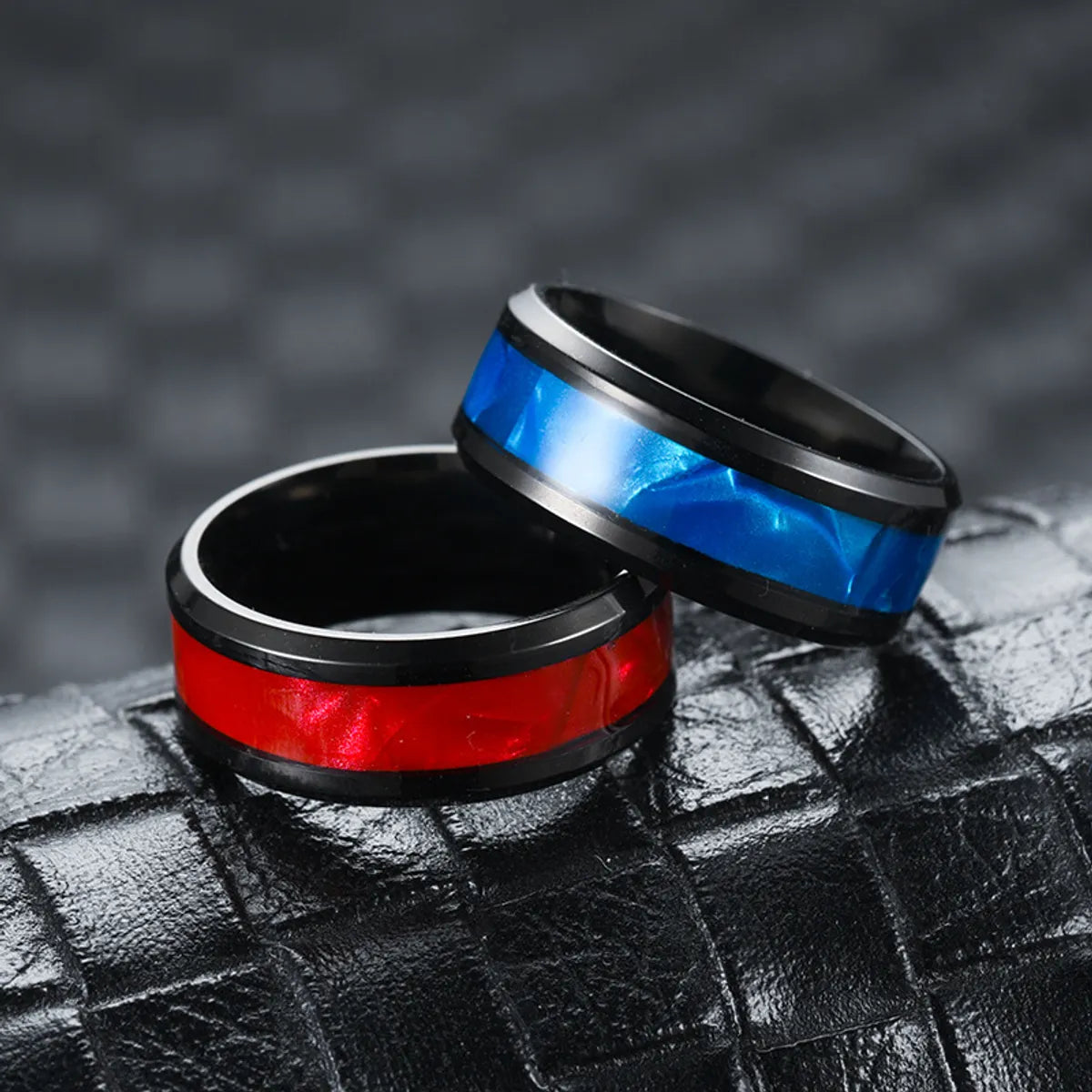 Wholesale Fashion Drip Oil Stainless Steel Couple Ring Gooddiy