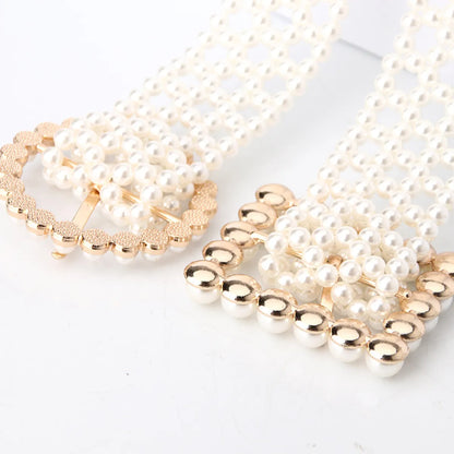 Wholesale Fashion Elastic Pearl Beaded Belt Nihaojewelry