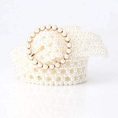 Wholesale Fashion Elastic Pearl Beaded Belt Nihaojewelry