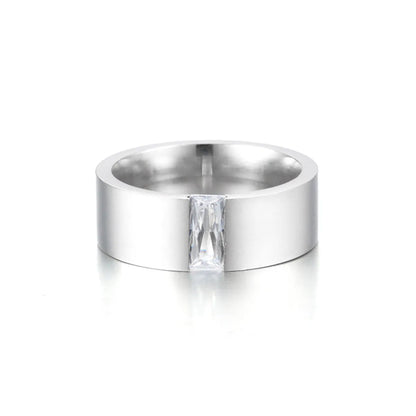 Wholesale Fashion Opening Micro-inlaid Zircon Stainless Steel Ring Gooddiy