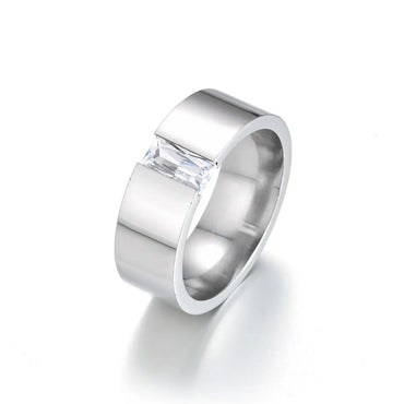 Wholesale Fashion Opening Micro-inlaid Zircon Stainless Steel Ring Gooddiy