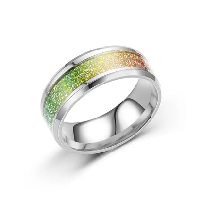 Wholesale Fashion Titanium Steel Micro-Inlaid Dripping Oil Couple Ring Nihaojewelry