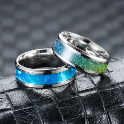 Wholesale Fashion Titanium Steel Micro-Inlaid Dripping Oil Couple Ring Nihaojewelry