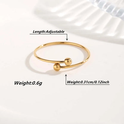 Glam Simple Style Round Titanium Steel Plating Gold Plated Rings