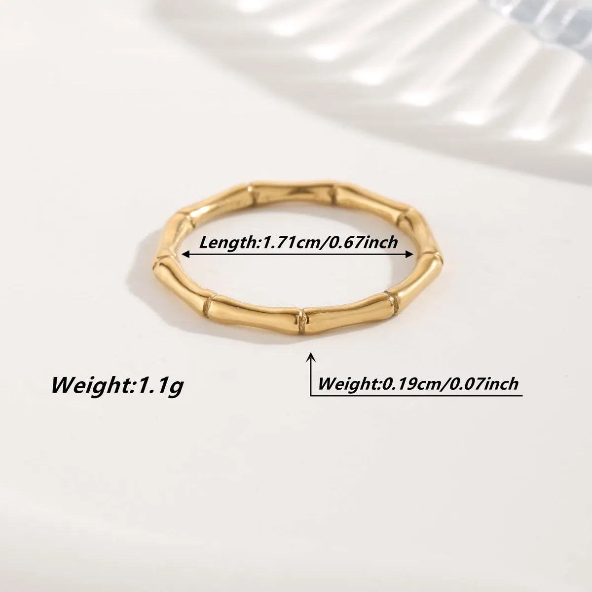 Glam Simple Style Round Titanium Steel Plating Gold Plated Rings