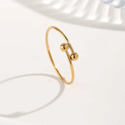 Glam Simple Style Round Titanium Steel Plating Gold Plated Rings