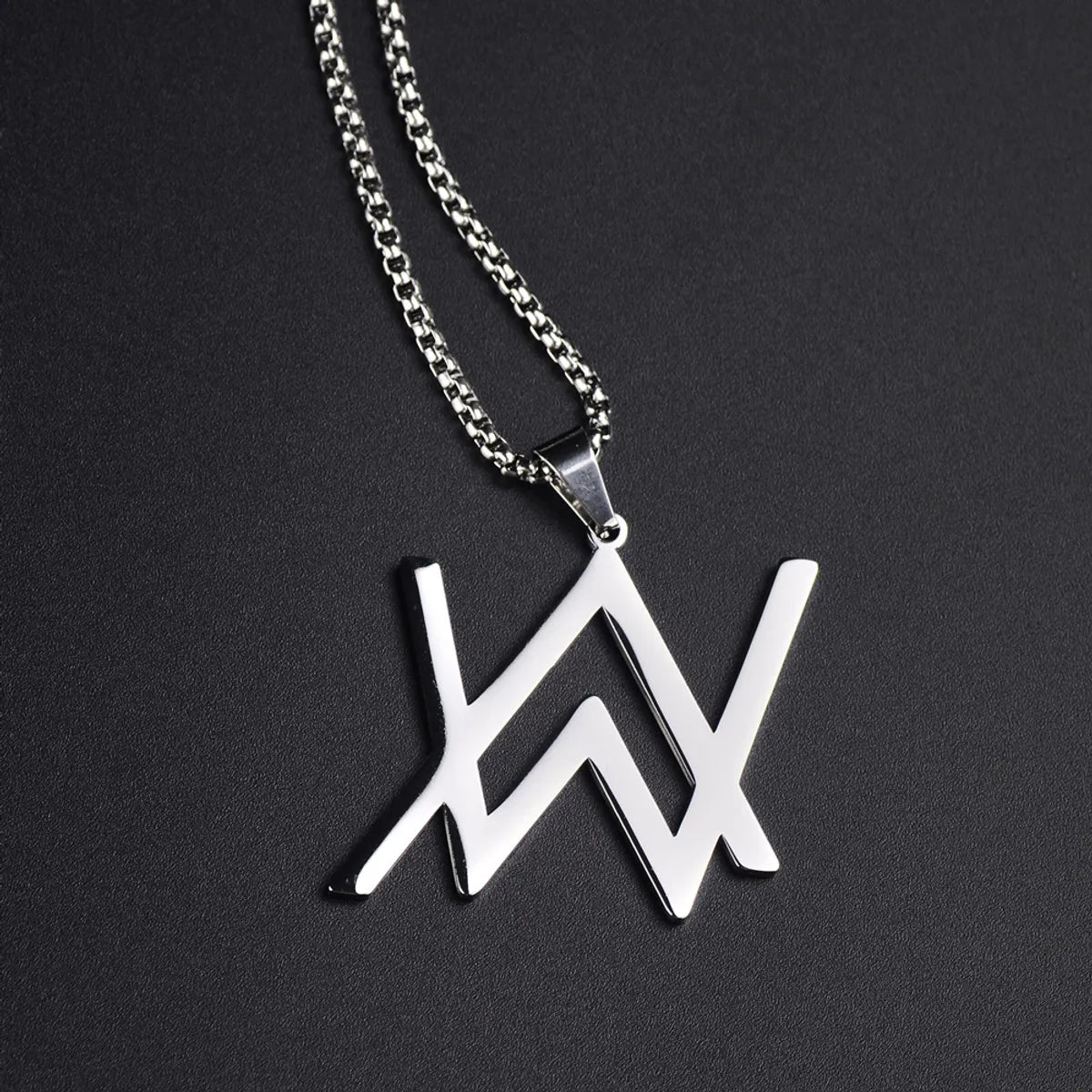 Wholesale Hip-hop Color Block Titanium Steel Irregular Luminous Pendant Necklace