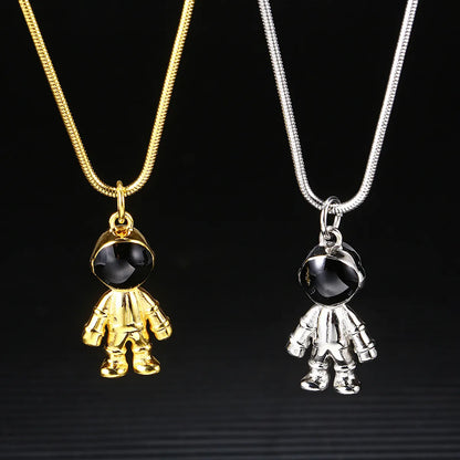 Wholesale Hip-hop Color Block Titanium Steel Plating Gold Plated Pendant Necklace