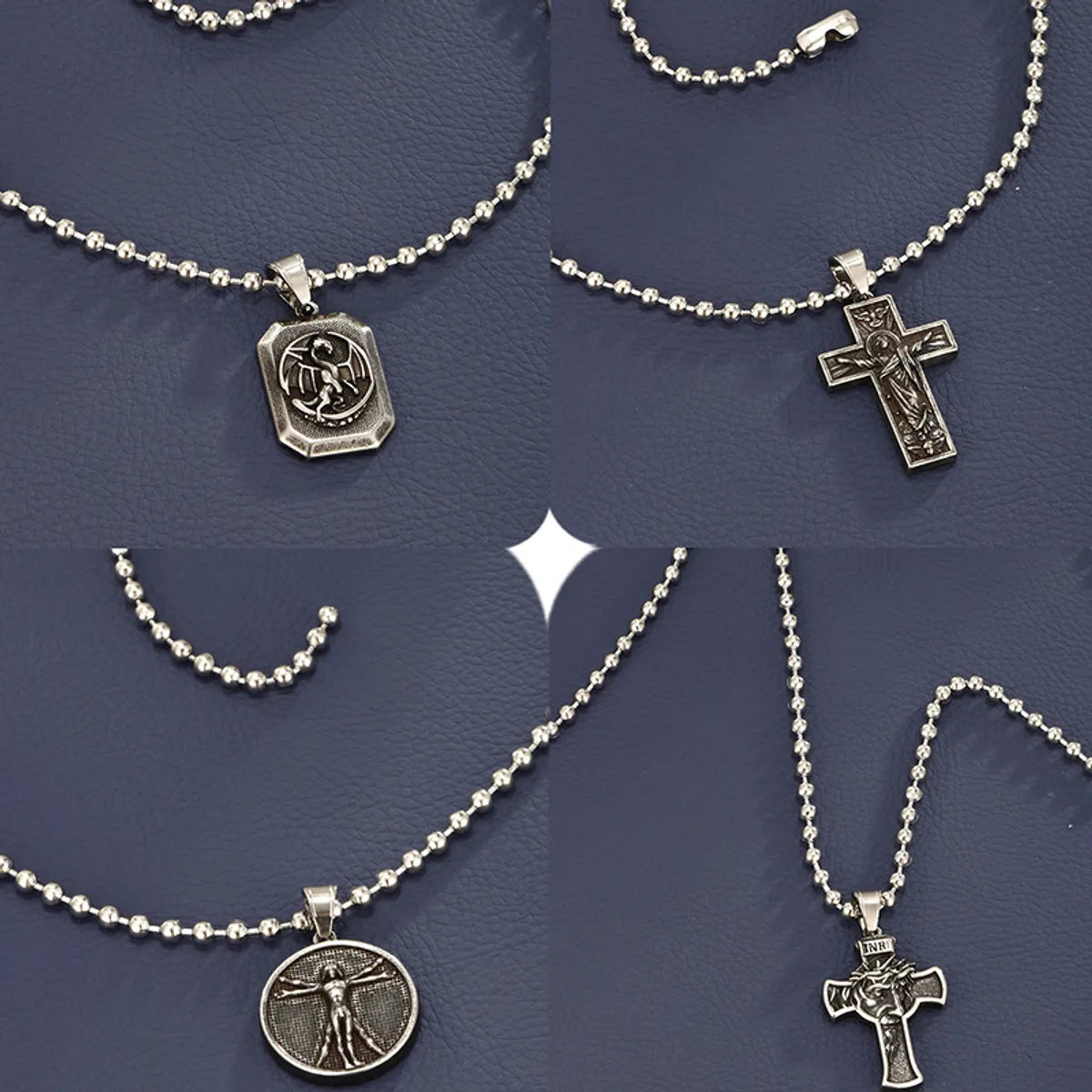 Wholesale Hip-hop Xuping Cool Style Cross Stainless Steel Pendant Necklace