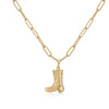 Copper 18K Gold Plated Hip-Hop Cowboy Style Cool Style Plating Inlay Boots Zircon Pendant Necklace