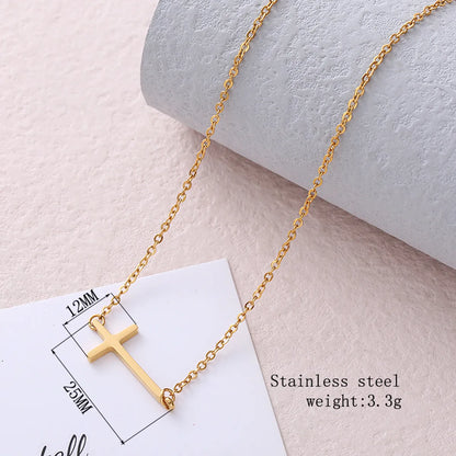 Wholesale Hip-Hop Cross Stainless Steel Pendant Necklace