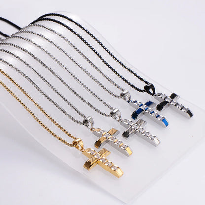 Wholesale Jewelry Hip-Hop Cross 304 Stainless Steel 18K Gold Plated