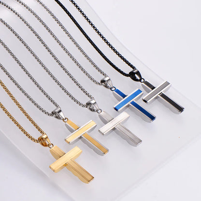 Wholesale Jewelry Hip-Hop Cross 304 Stainless Steel 18K Gold Plated