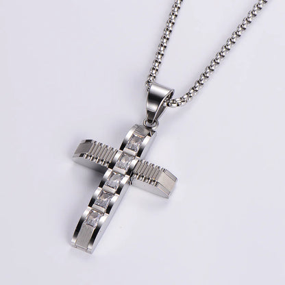 Wholesale Jewelry Hip-Hop Cross 304 Stainless Steel 18K Gold Plated