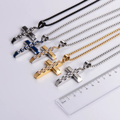 Wholesale Jewelry Hip-Hop Cross 304 Stainless Steel 18K Gold Plated