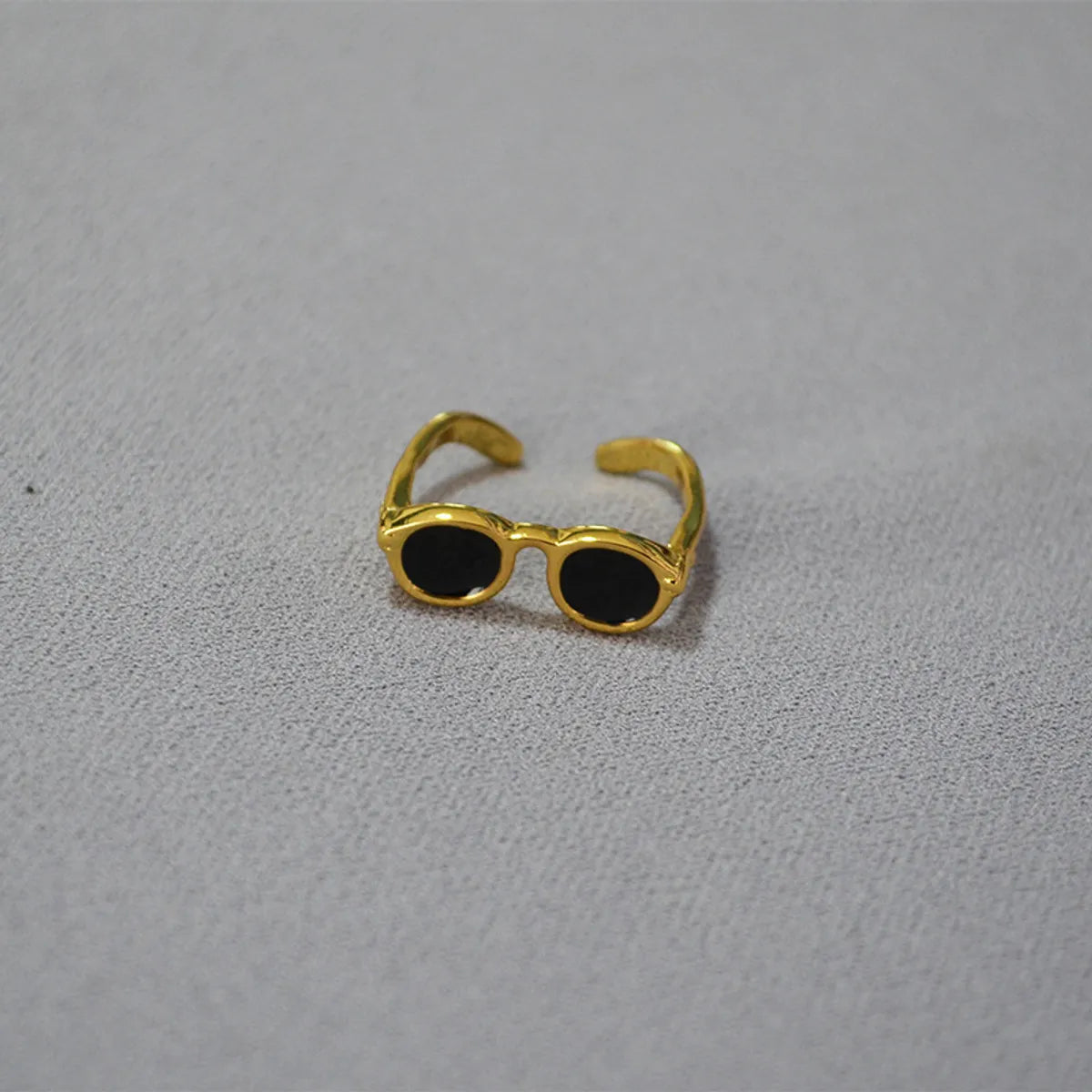 Wholesale Hip-Hop Glasses Copper Gold Plated Open Rings