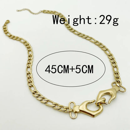 Hip-hop Hand Stainless Steel Plating 14k Gold Plated Necklace