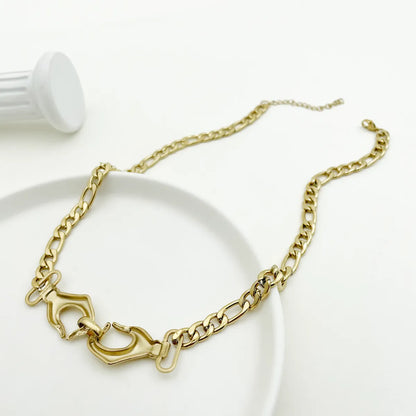 Hip-hop Hand Stainless Steel Plating 14k Gold Plated Necklace