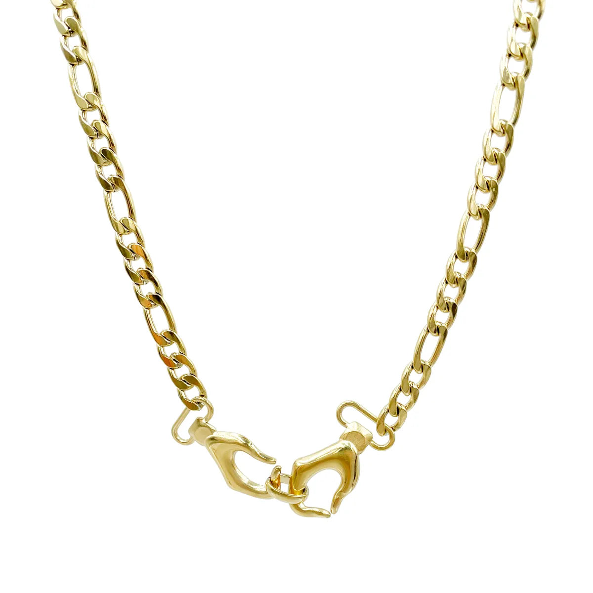 Hip-hop Hand Stainless Steel Plating 14k Gold Plated Necklace