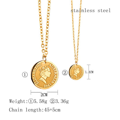 Wholesale Hip-hop Retro Letter Stainless Steel Plating Gold Plated Pendant Necklace