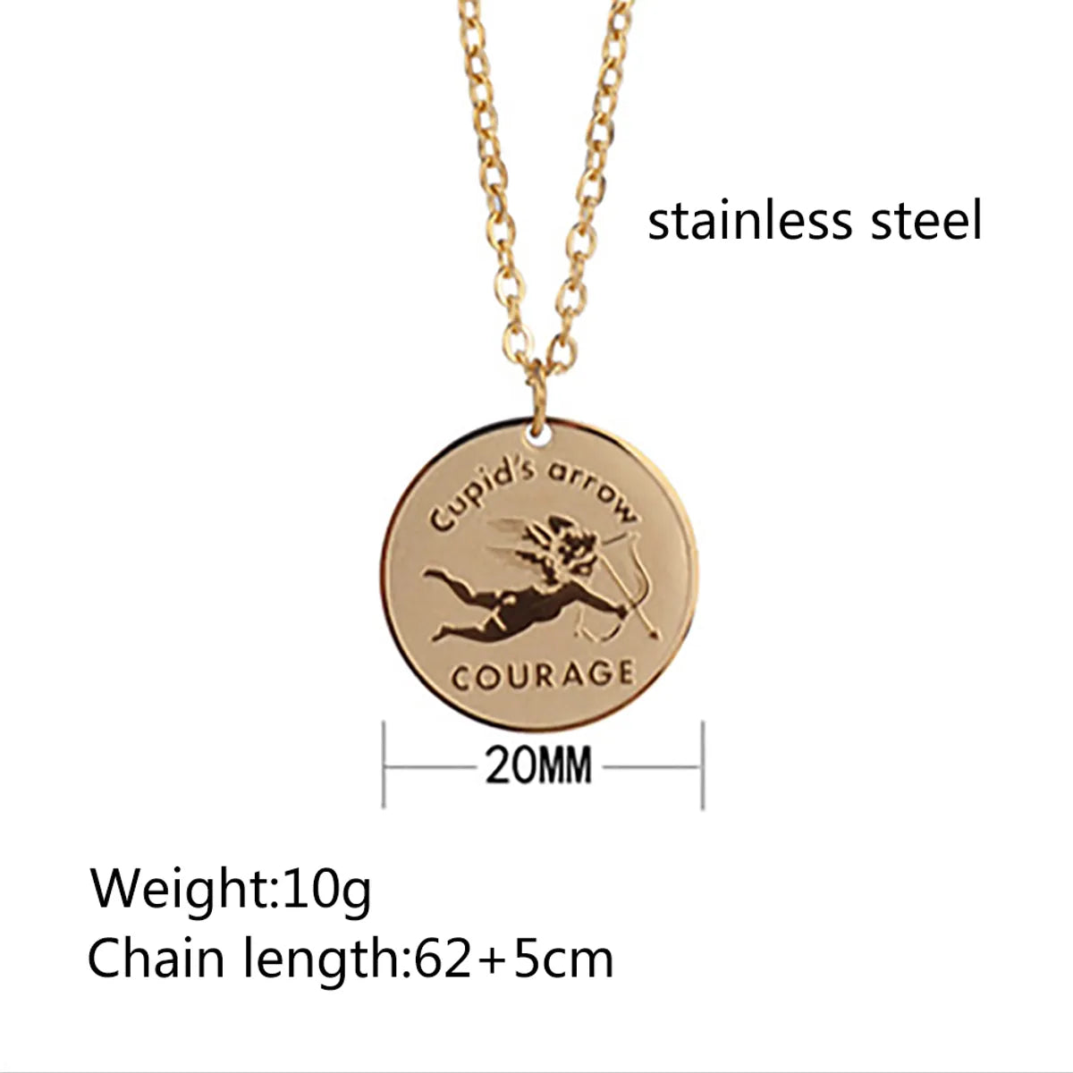 Wholesale Hip-hop Retro Solid Color Stainless Steel Plating Gold Plated Pendant Necklace