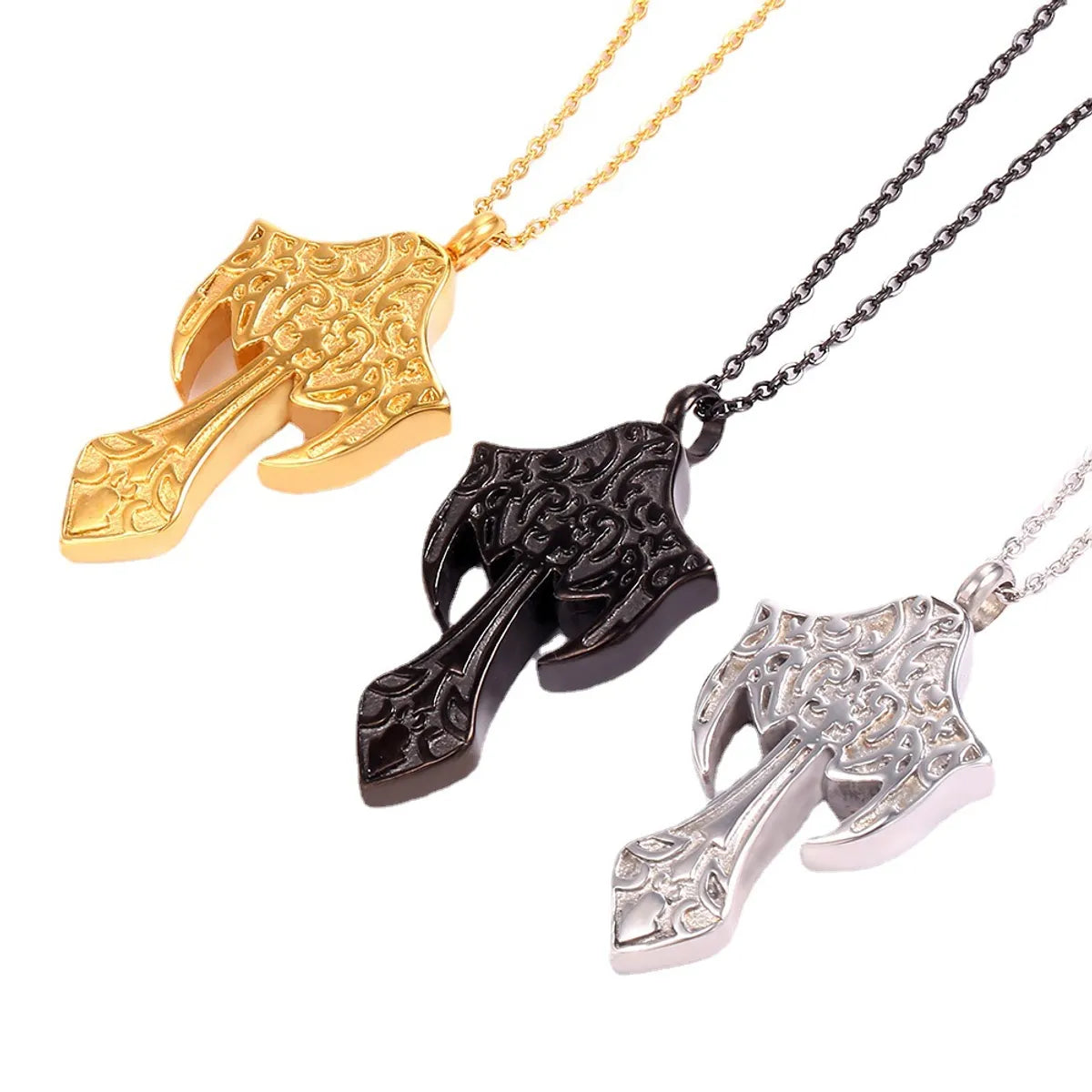 Wholesale Hip-hop Retro Solid Color Stainless Steel Plating Gold Plated Pendant Necklace