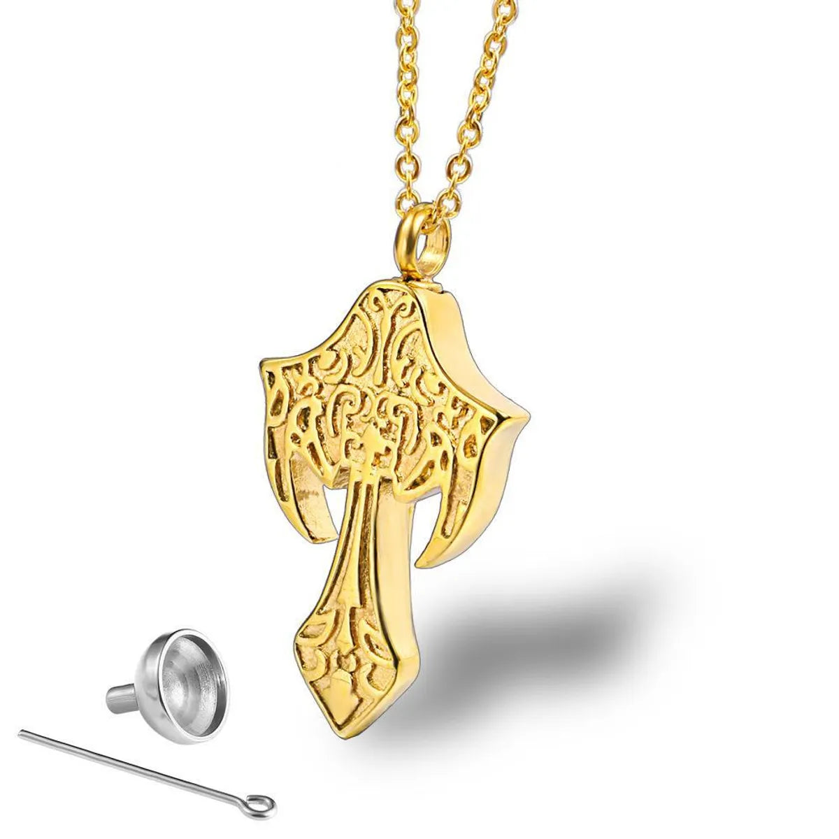 Wholesale Hip-hop Retro Solid Color Stainless Steel Plating Gold Plated Pendant Necklace