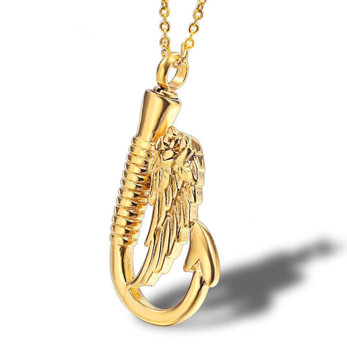 Wholesale Hip-hop Retro Solid Color Stainless Steel Plating Gold Plated Pendant Necklace