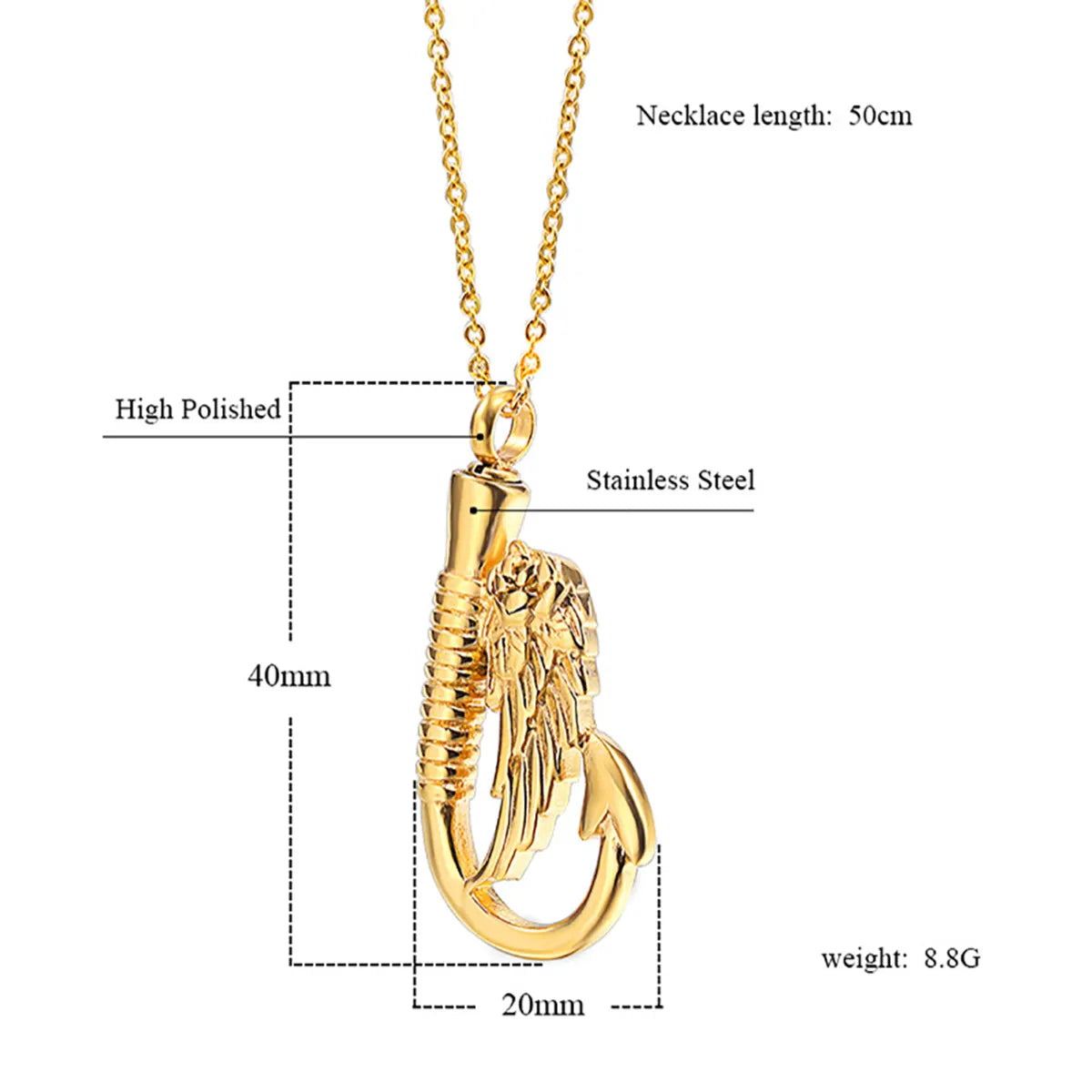 Wholesale Hip-hop Retro Solid Color Stainless Steel Plating Gold Plated Pendant Necklace